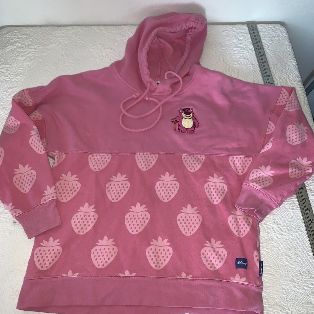 Disney Parks Spirit Jersey Toy‎ Story Lotso Pink Adult Small Strawberry Pullover